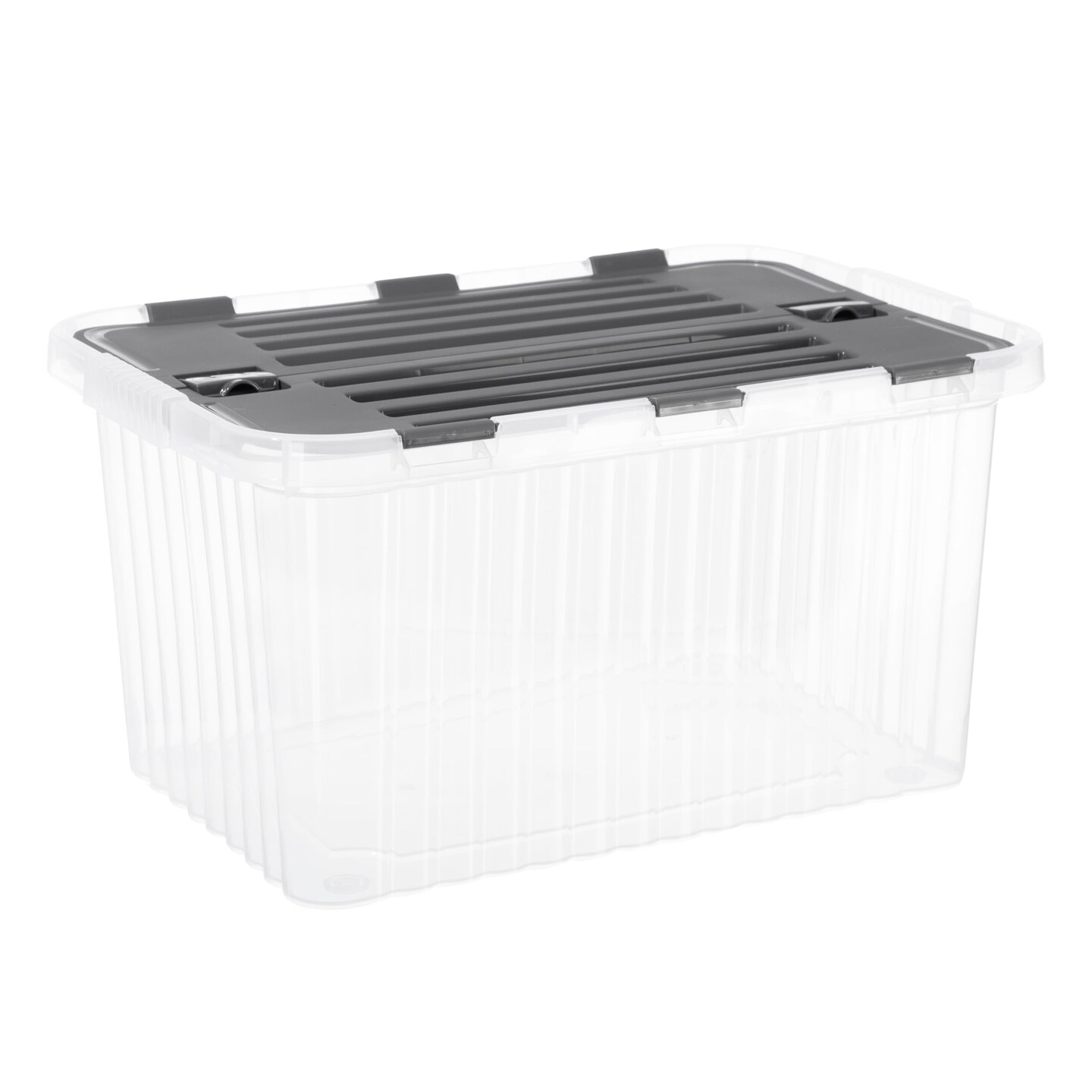 Superio Storage Box with Hinged Lids, Plastic Container Bins for Organizing with Attached Lid, Stackable Crates, BPA Free, Organizers for Home, Office, Dorm