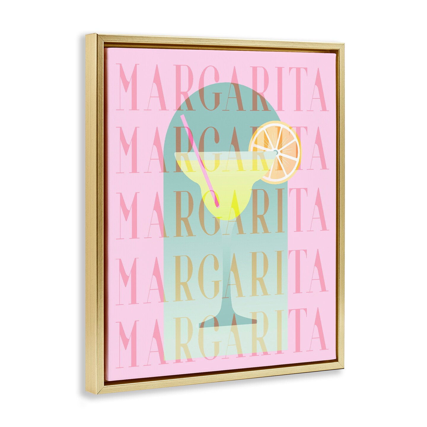 Stupell Industries Retro Pastel Margarita Floating Frame, design by Lil' Rue