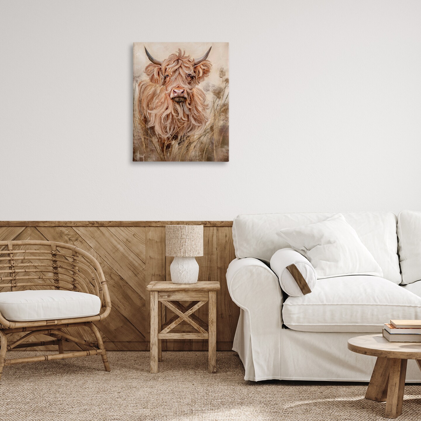 Stupell Industries Curly Haired Highland Cattle Canvas, design by Ashley Bradley