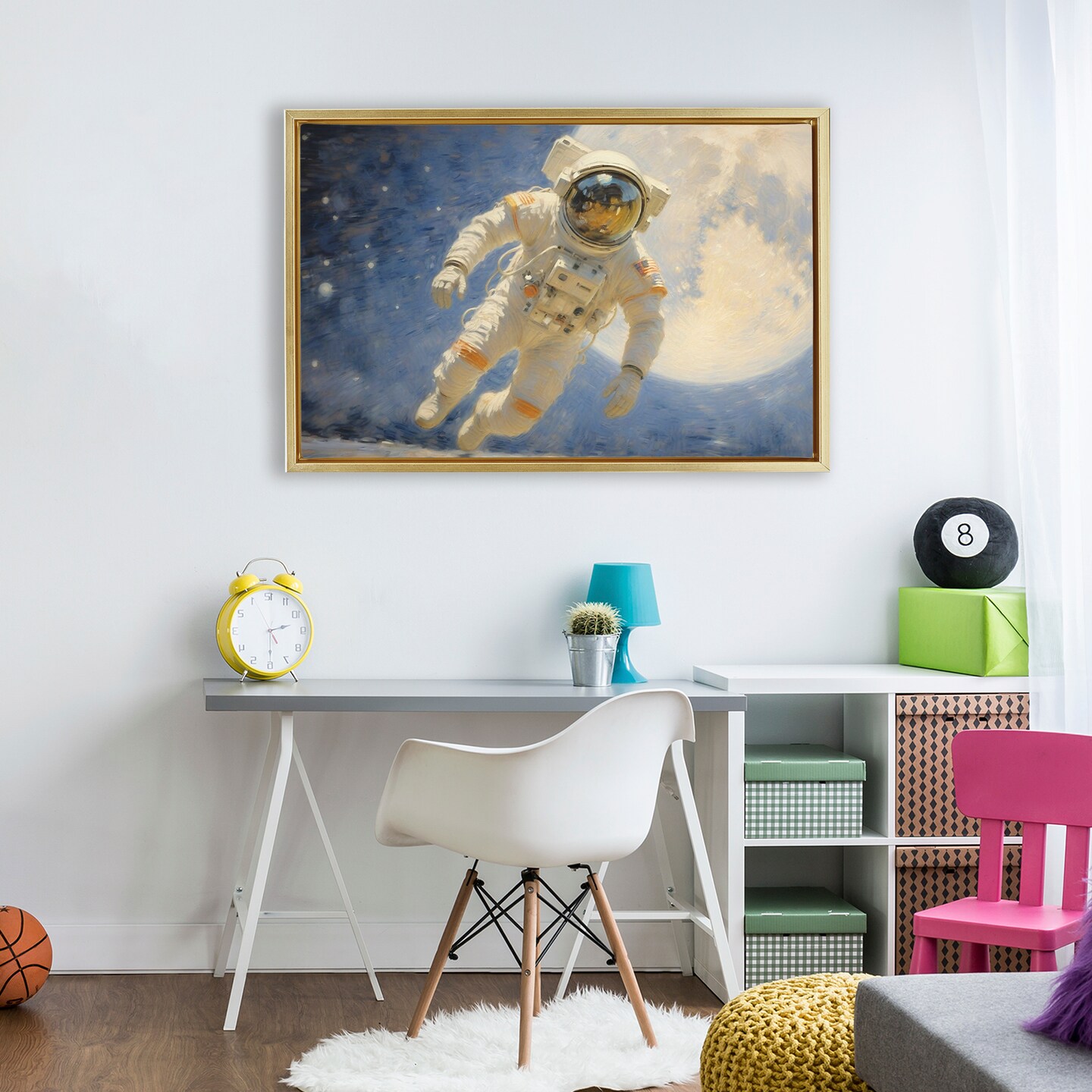 Stupell Industries Astronaut in Vast Galaxy Floating Frame, design by Angie Hawke