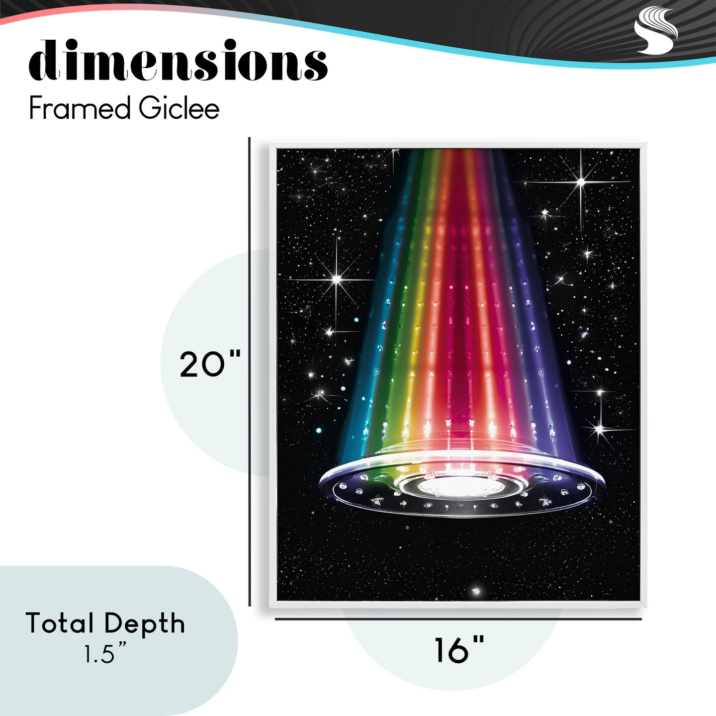 Stupell Industries Rainbow Galaxy UFO Framed Giclee, design by Sasha