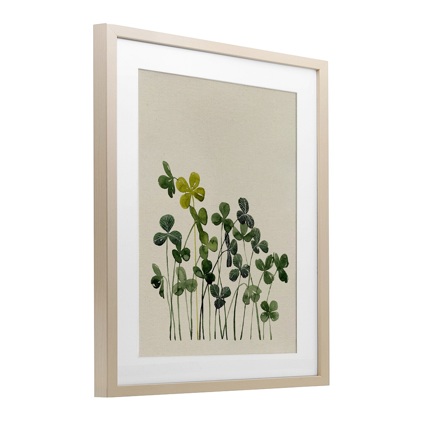 Stupell Industries Hidden Gems Clovers Framed Print Under Glass, design by Grace Popp