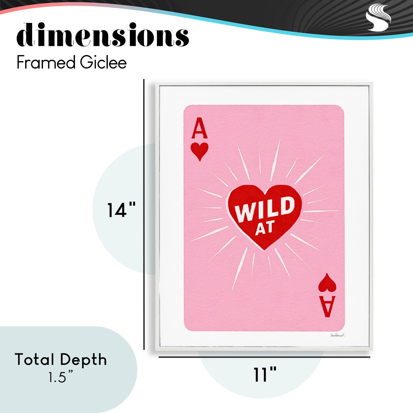 Stupell Industries Wild At Heart Card Framed Giclee, design by Amanda Greenwood