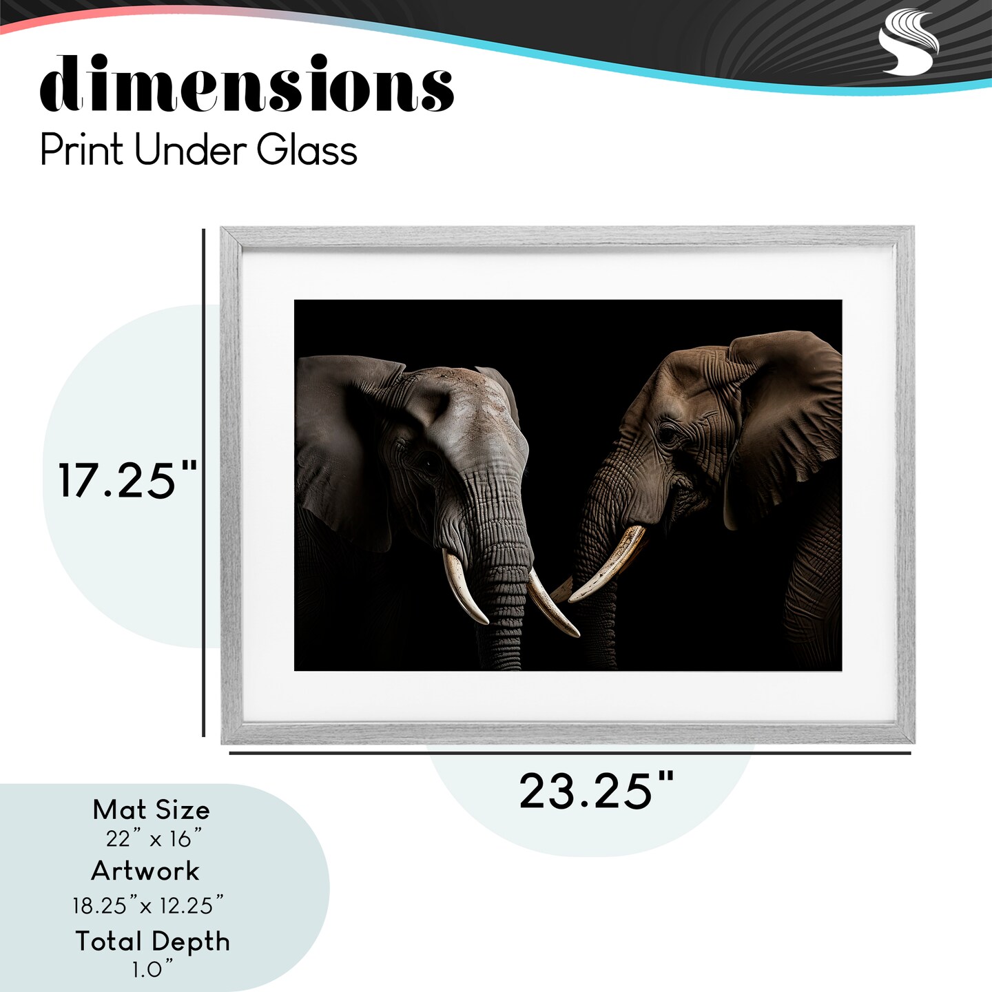 Stupell Industries Pachyderm Elephant Pair Framed Print Under Glass, design by Decent Exposures