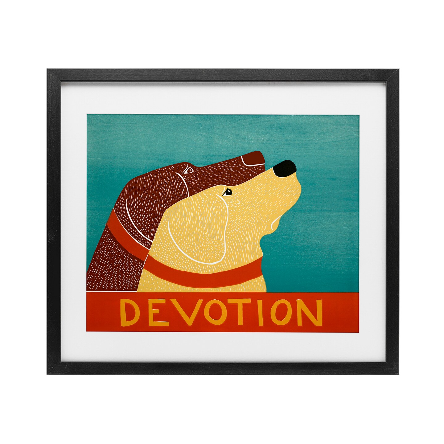 Stupell Industries Devotion Dog Duo Framed Print Under Glass, design by Stephen Huneck
