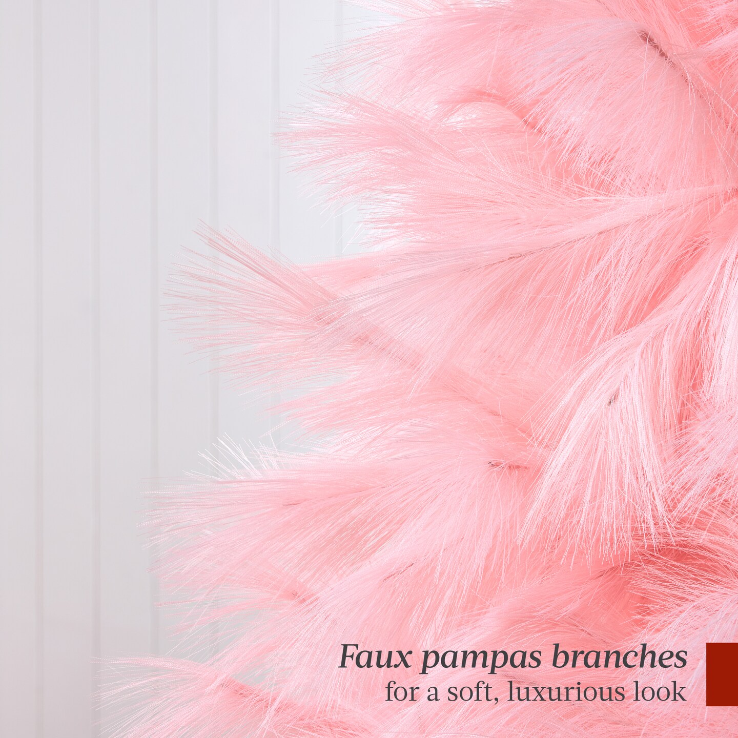 Best Choice Products Premium Artificial Pink Pampas Christmas Tree Holiday Décor w/ Foldable Metal Base