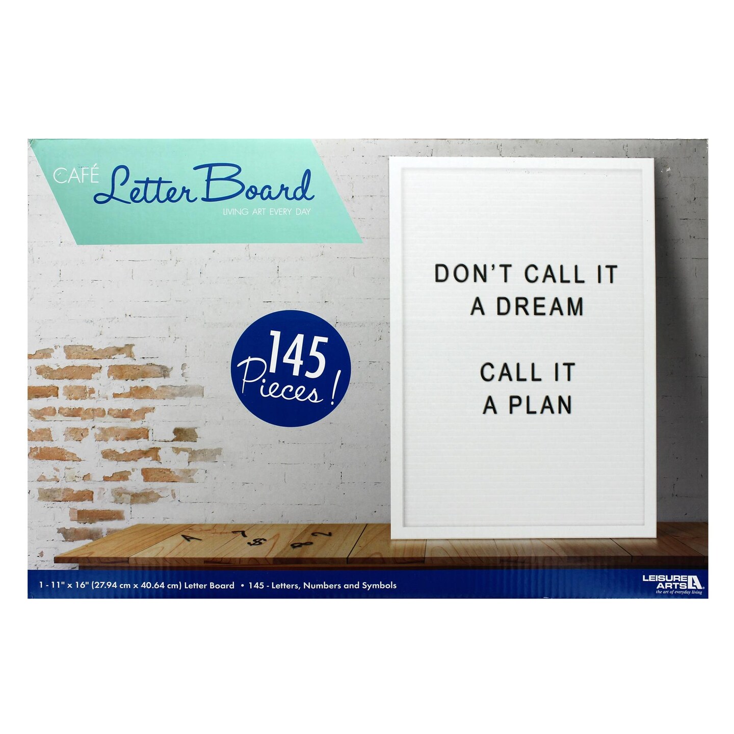 Leisure Arts Caf� Letter Board 11X16 White, Letter Board Sign, Felt Board, Felt Letters Only, Message Board, Sign Letterboard, Changeable Boards