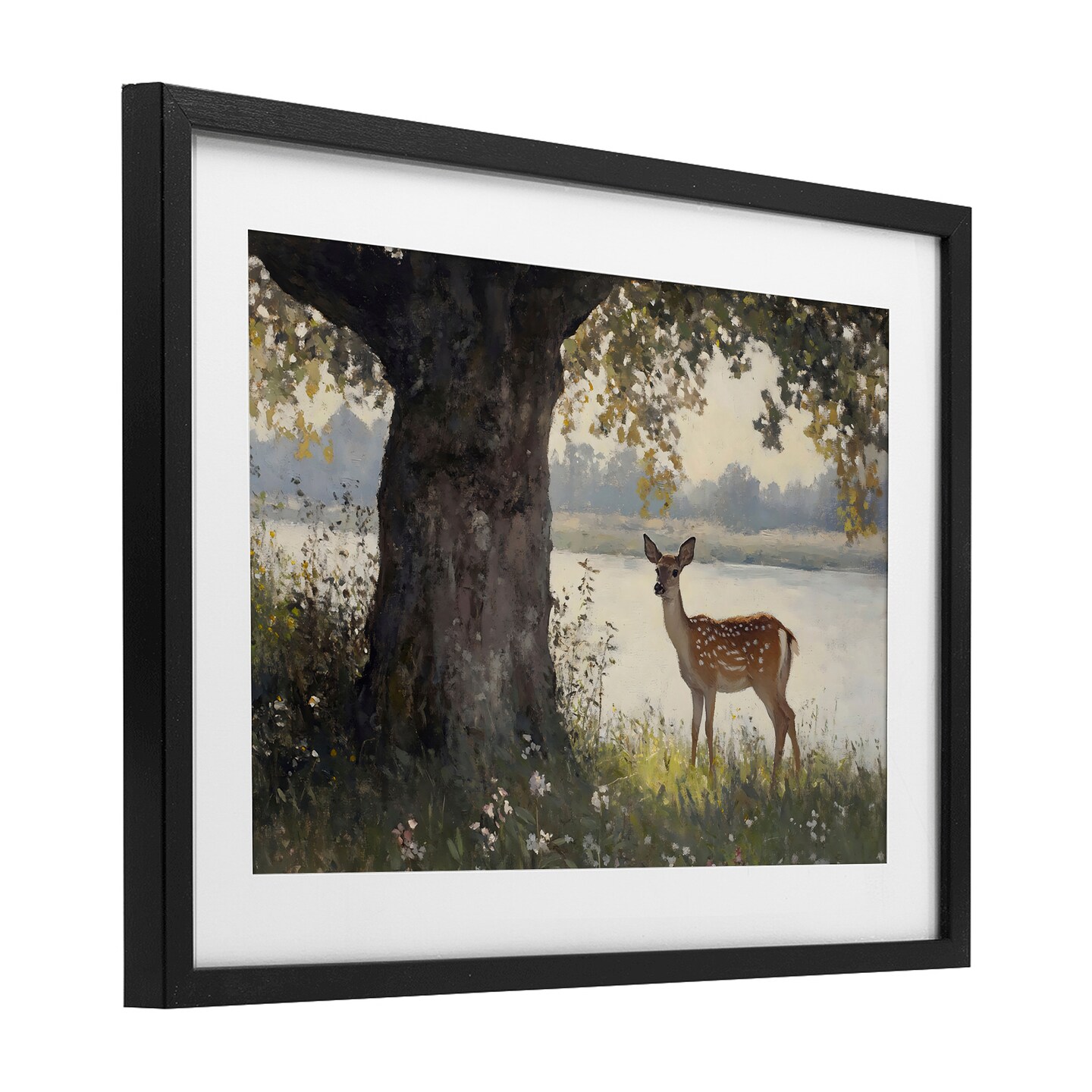 Stupell Industries Spotted Doe by Lake Framed Print Under Glass, design by Franklyn Gregory