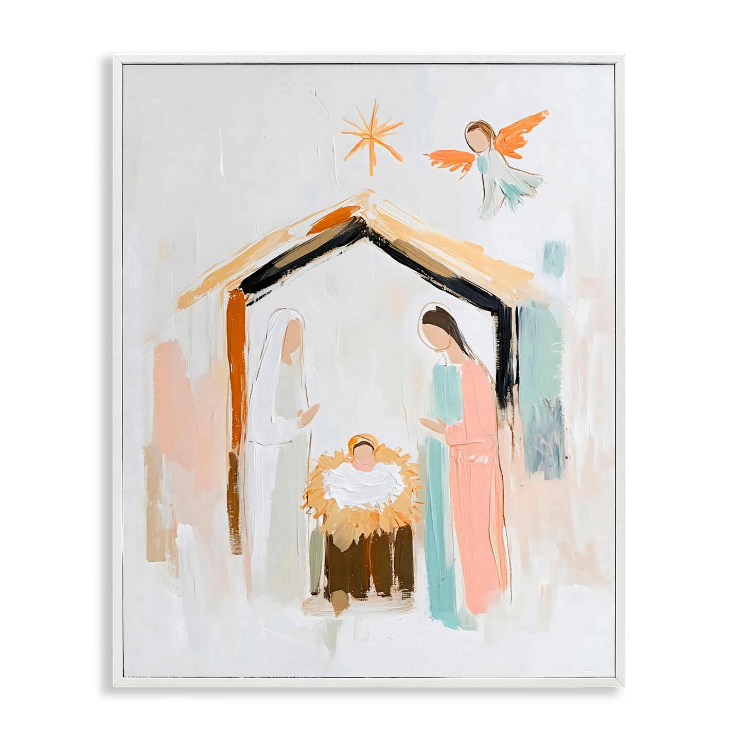 Stupell Industries Holy Nativity Abstract Scene Black Framed Giclee Art, design by Creative Studio