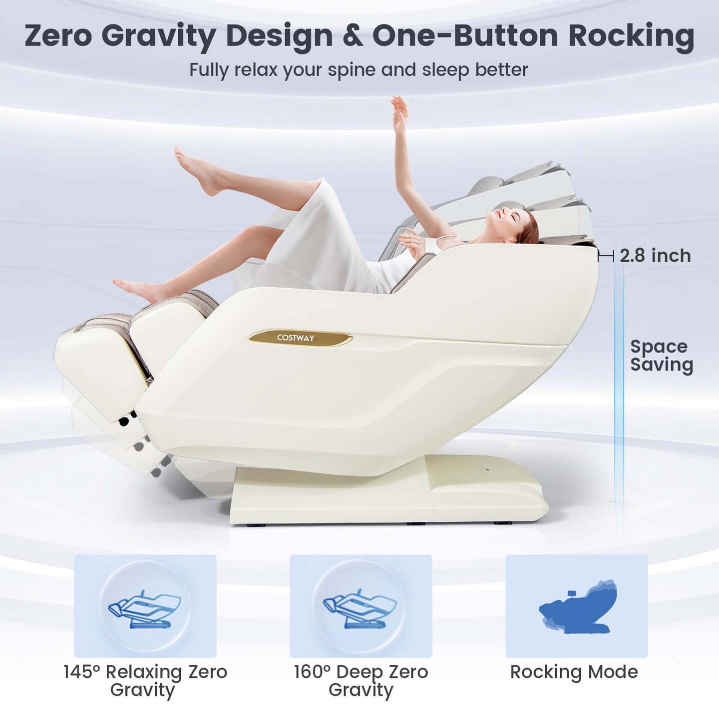 Costway SL Track 3D Massage Chair Full Body Zero Gravity Massage Recliner with Airbags