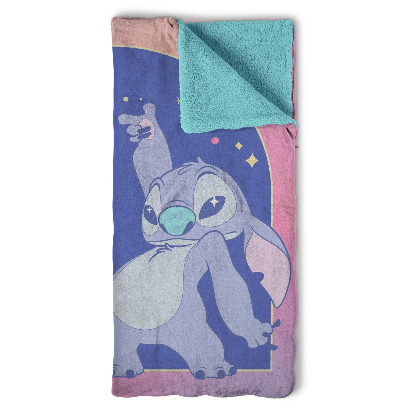 Disney Lilo and Stitch Weird Alien Silk Touch Throw Blanket Sherpa Slumber Bag 27&#xD7;56 Inches