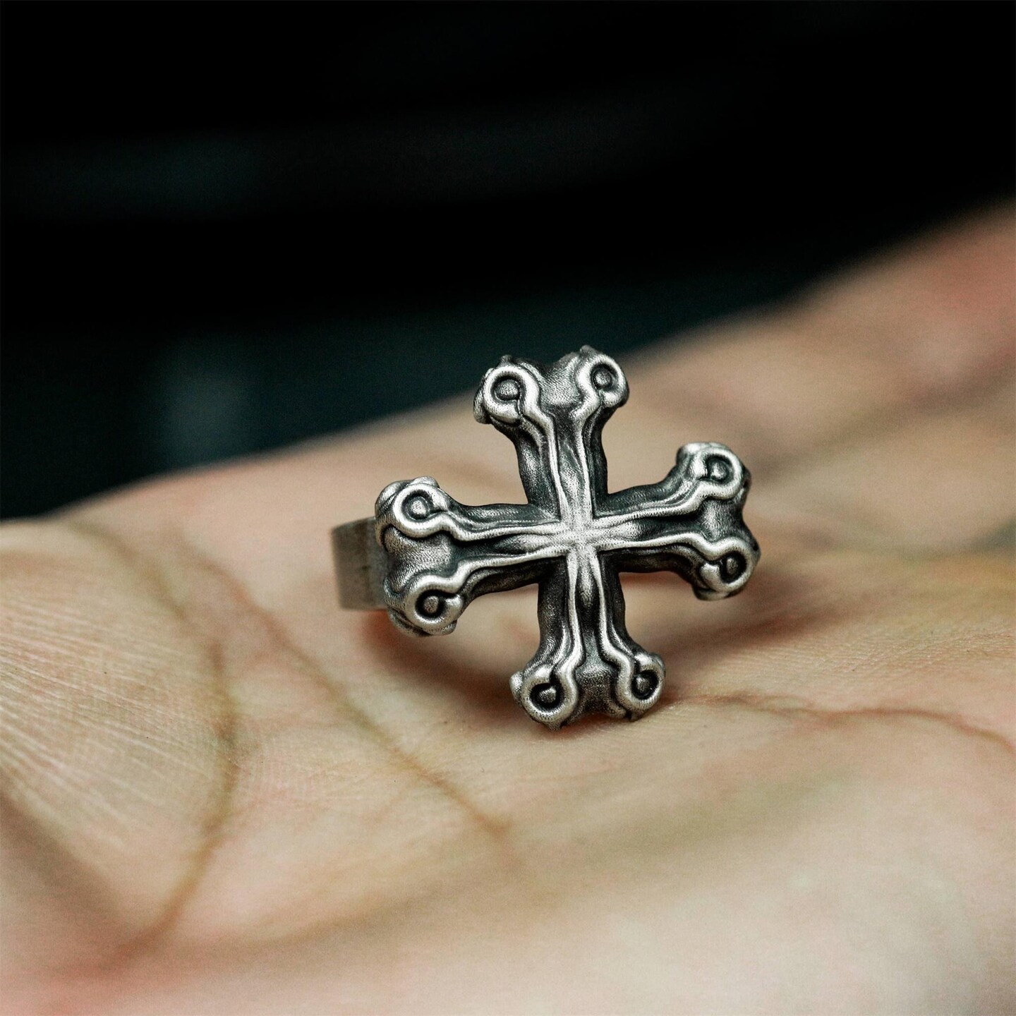 [New Arrivals] シルバー925 Iron crossリング Iron Cross Ring | Men's Sterling Silver Biker Ring