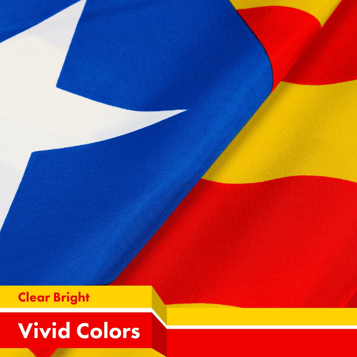 Blue Estelada (Catalan) Flag | 3x5 feet | Printed 150D Indoor/Outdoor, Vibrant Colors, Brass Grommets, Quality Polyester, Much Thicker More Durable Than 100D 75D Polyester