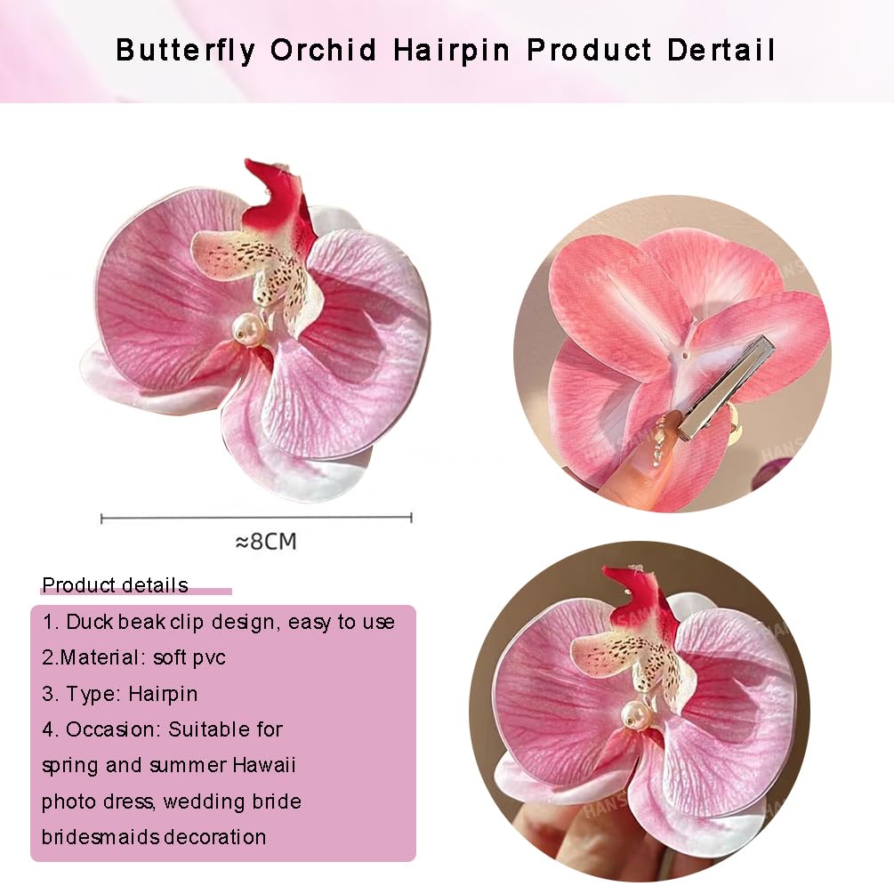 12 Pieces Flower Hair Clips Bohemian Butterfly Orchid Hair Barrettes(Multicolor)