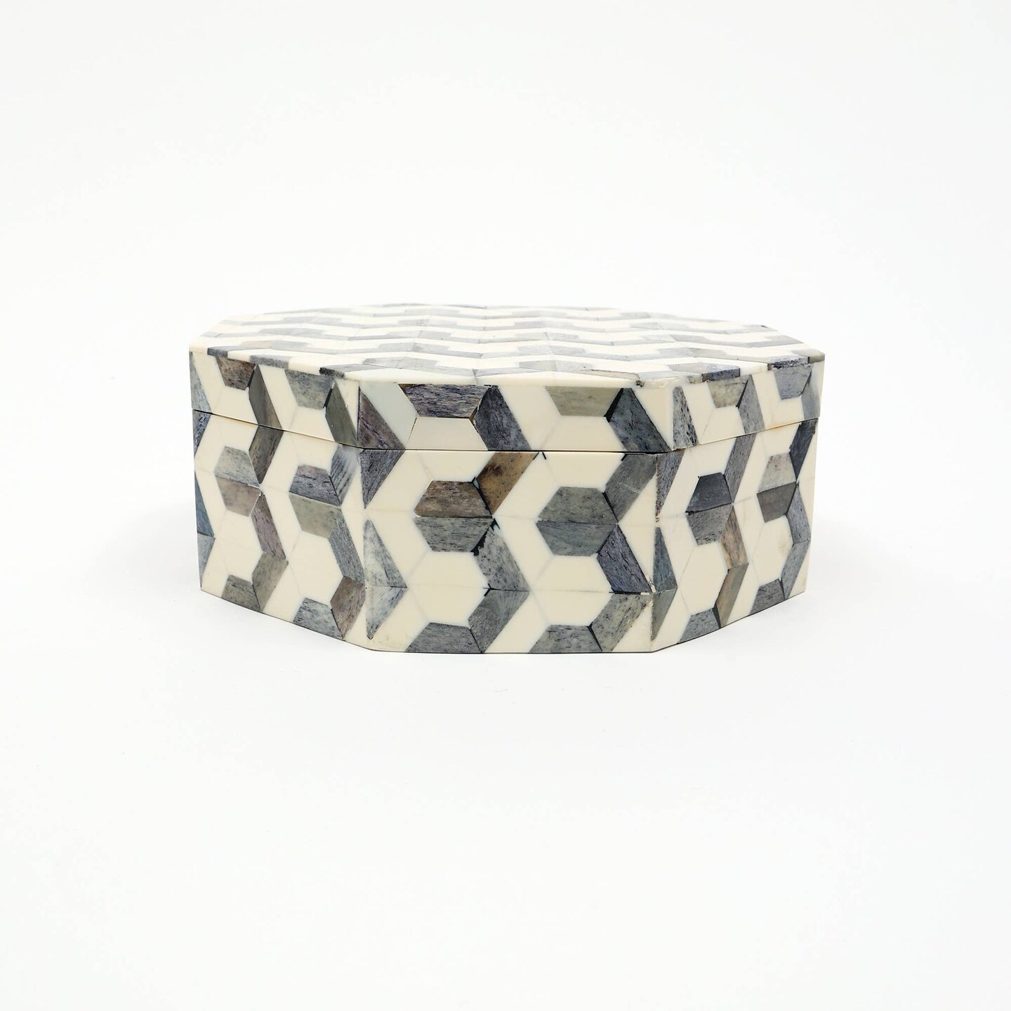U Pattern Hexagon Shape Storage box/Decorative Box-7.5X7.5X3&#x22;