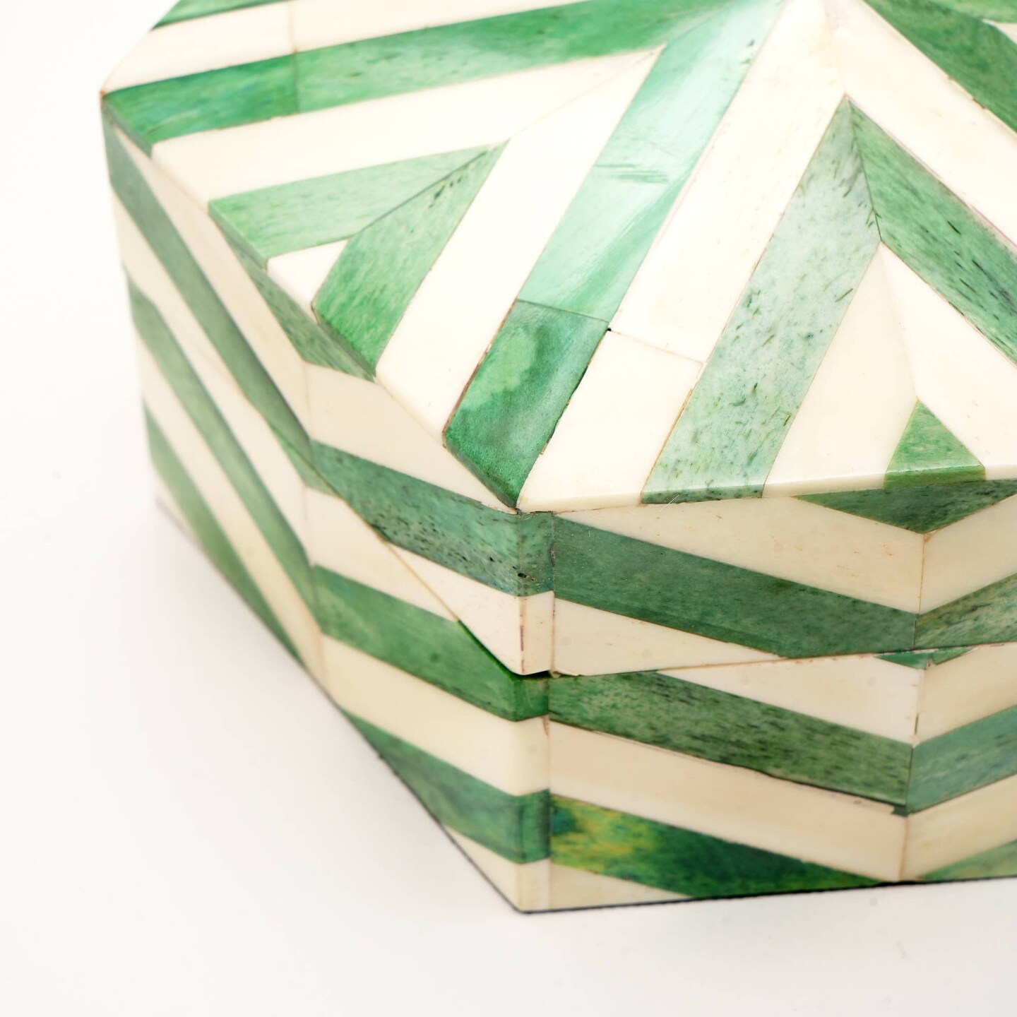 Zigzag Pattern Hexagon Shape Storage box/Decorative Box-6.5X6.5X3&#x22;