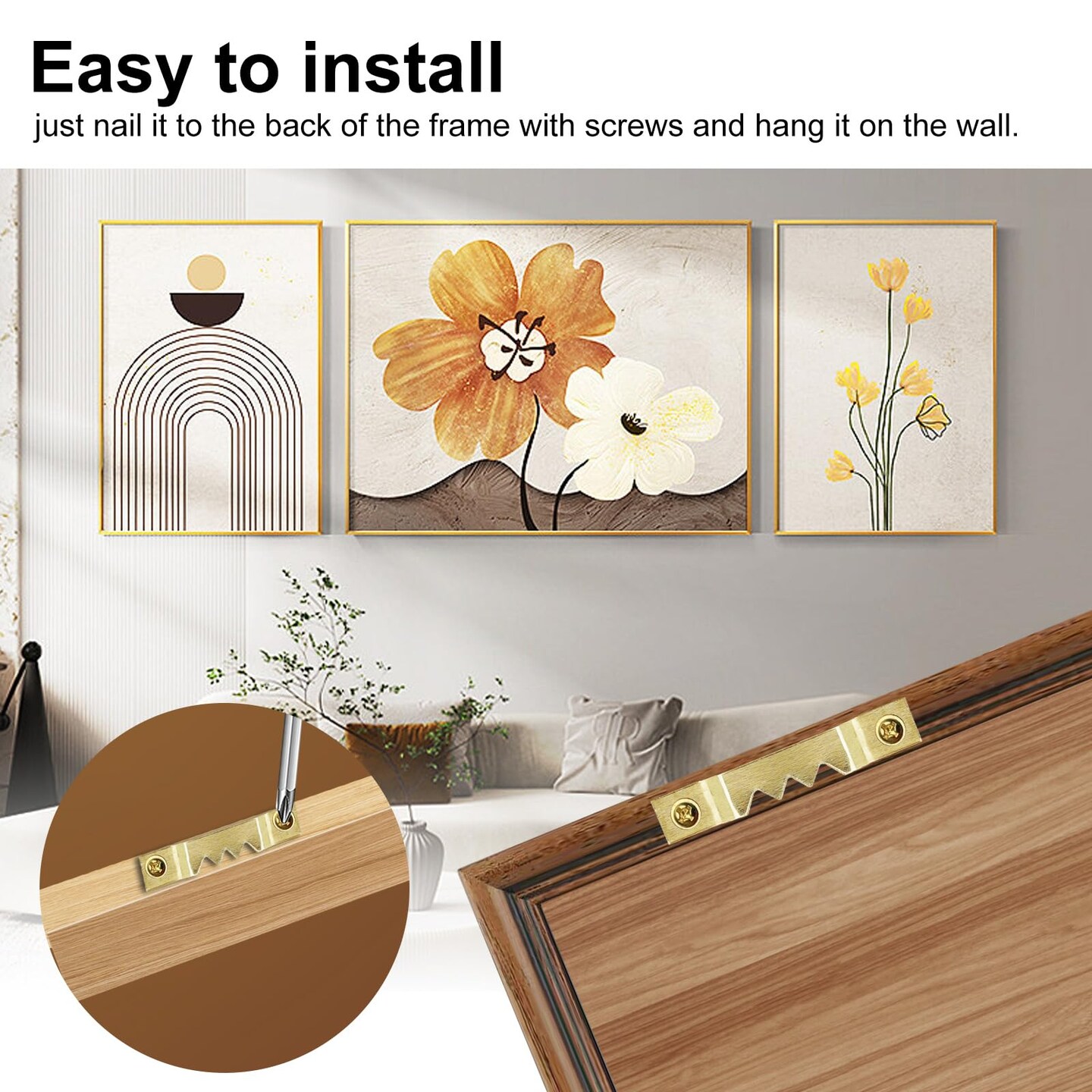 Picture Hanging Kit, 322 Pcs Picture Hangers, with 10-120lb Picture Hanging Hardware, Sawtooth Picture Hanging Assortment Kit, Screw Eyes, D Rings, Nails, Screws, Steel Wire,Picture Frame Hooks