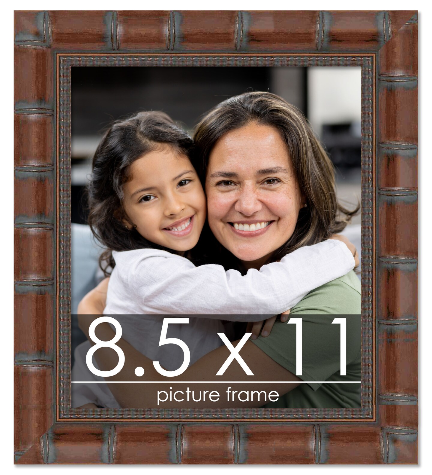 8.5x11 Wide Bamboo Picture Frame with UV-Resistant Acrylic &#x26; Acid Free Backing, Available in  4 Finishes - Brown, Black, Silver, and Natural