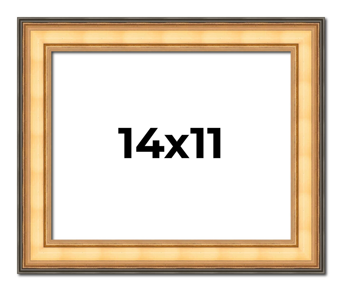 11x14 Traditional Picture Frame with UV-Resistant Acrylic &#x26; Acid Free Backing, Available in 3 Finishes - Black, Brown, Gold