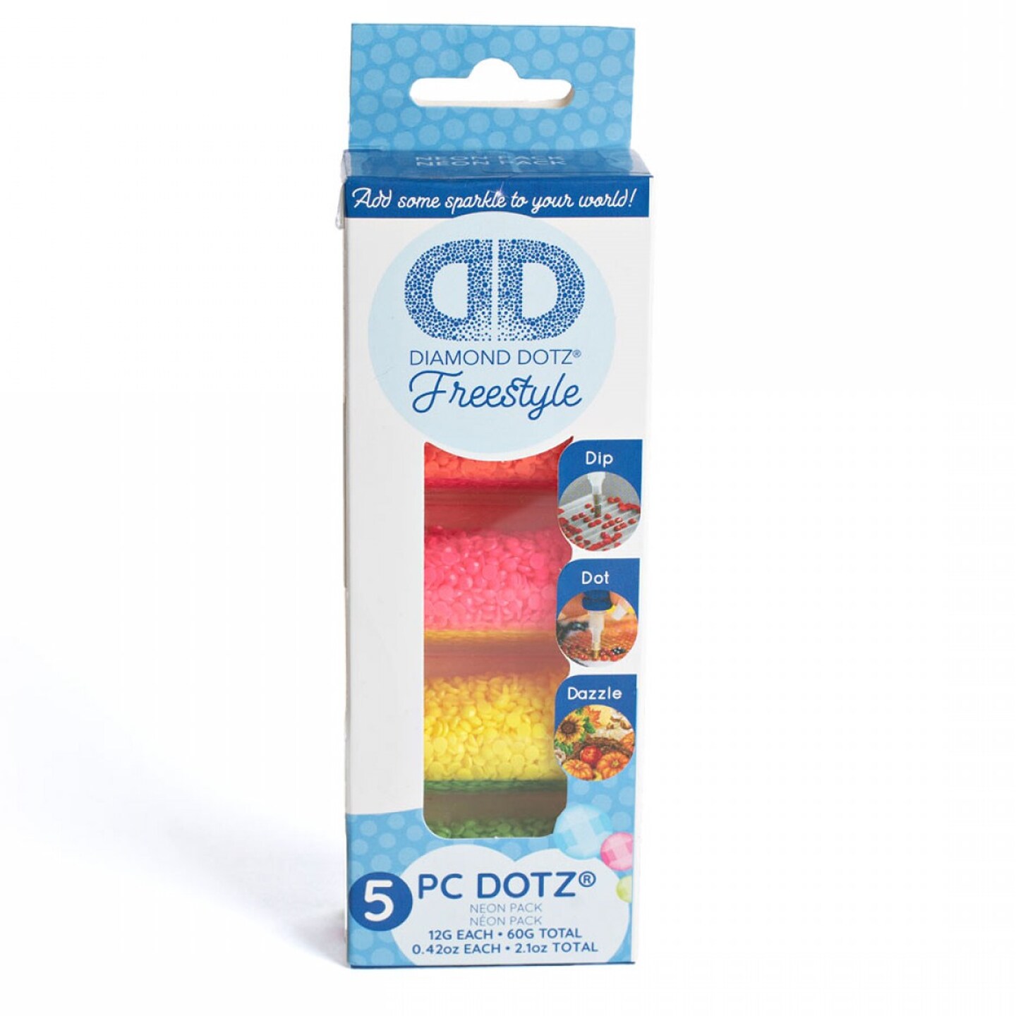 Diamond Dotz Dotz Sampler Pack Neon - Freestyle Diamond Painting Beads, Diamond Art Beads, Replacement Drills, Loose Gems for DIY Crafts and Art Projects