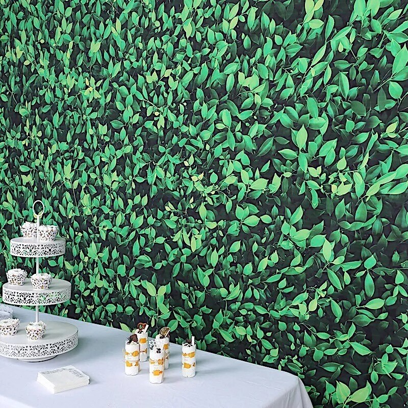 8 ft x 8 ft Printed Vinyl Greenery Banner Photo Backdrop Party Event Decorations