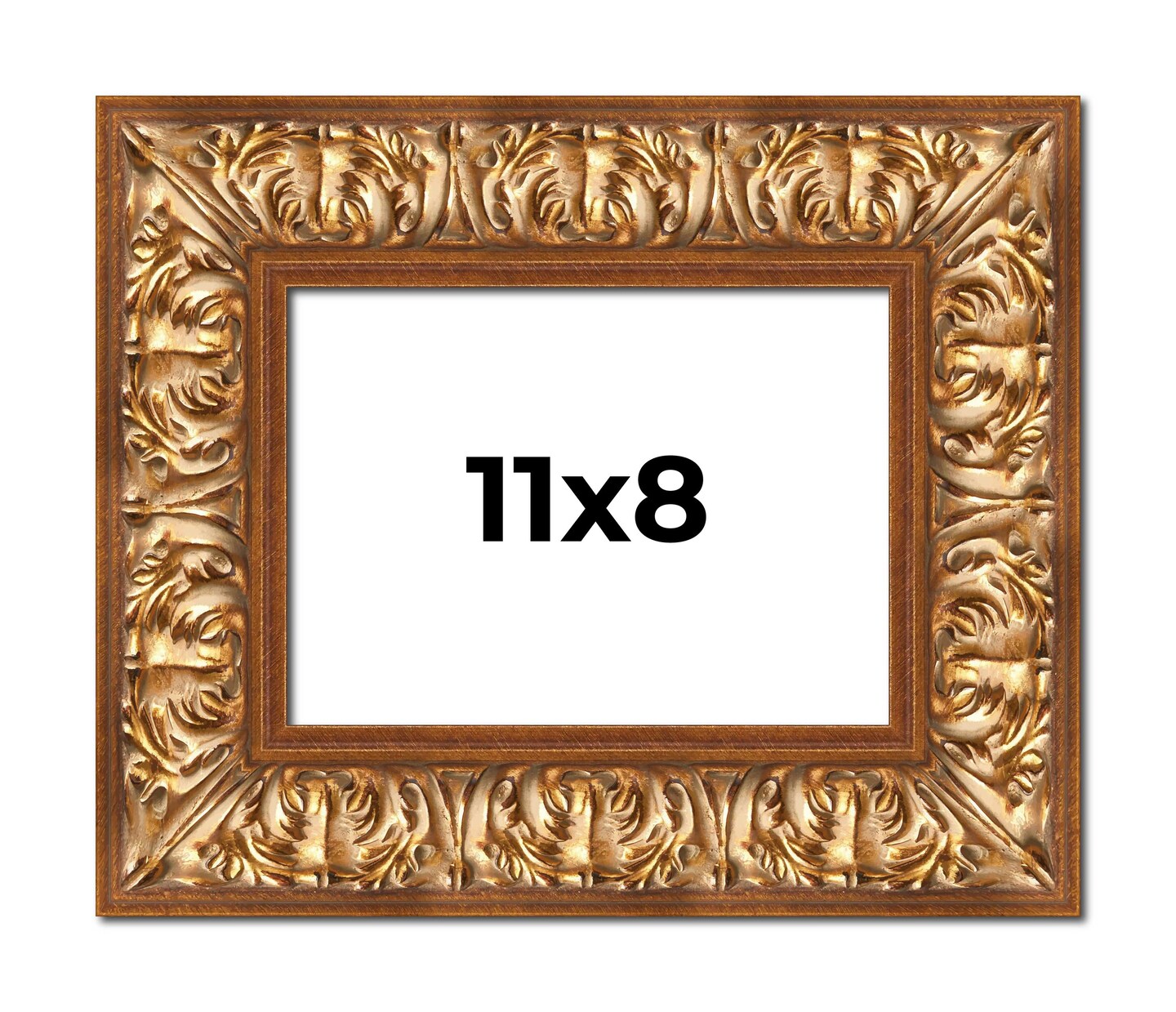 Photo Size Modern Shadow Box 1" Depth Gold Frame - UV Acrylic, Backing, Hanging Hardware