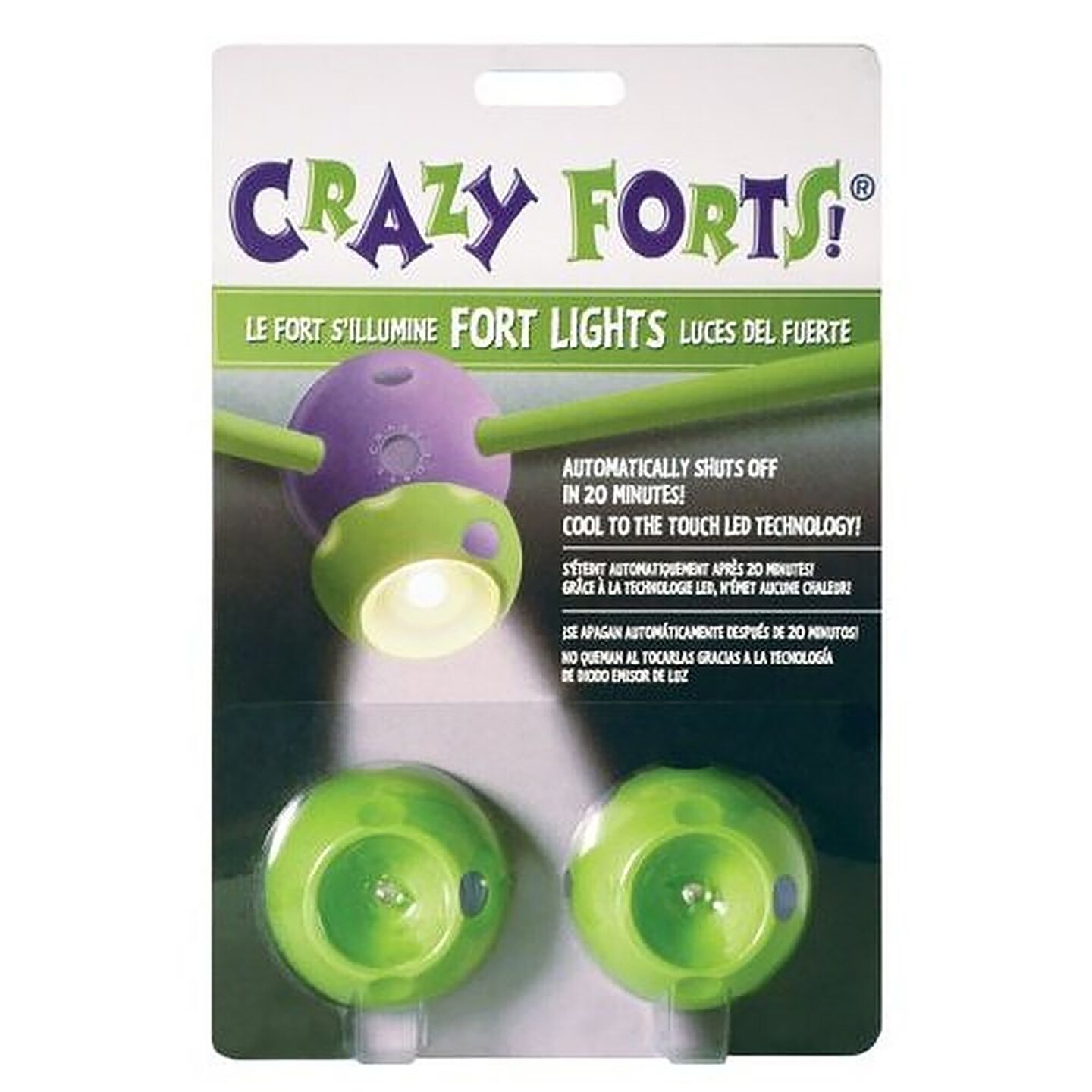Everest Toys: Crazy Forts! Lights - Green - 2 LED Balls, Toy Fort Accessory, Auto Shut Off, Cool To The Touch, Compatible With All Crazy Forts Kits