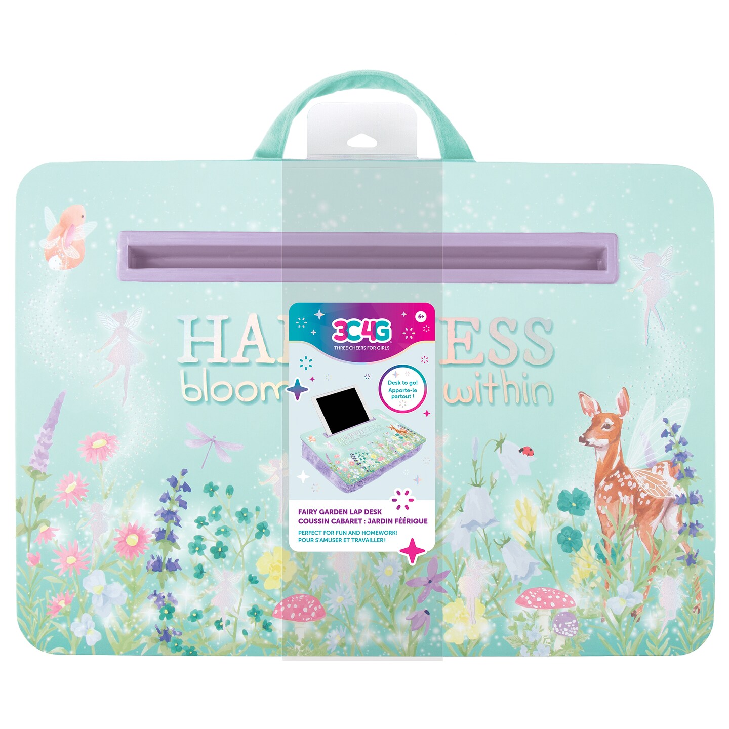 3C4G Fairy Garden Portable Lap Desk in Green &#x26; Purple, Tweens, Girls &#x26; Kids Ages 6+