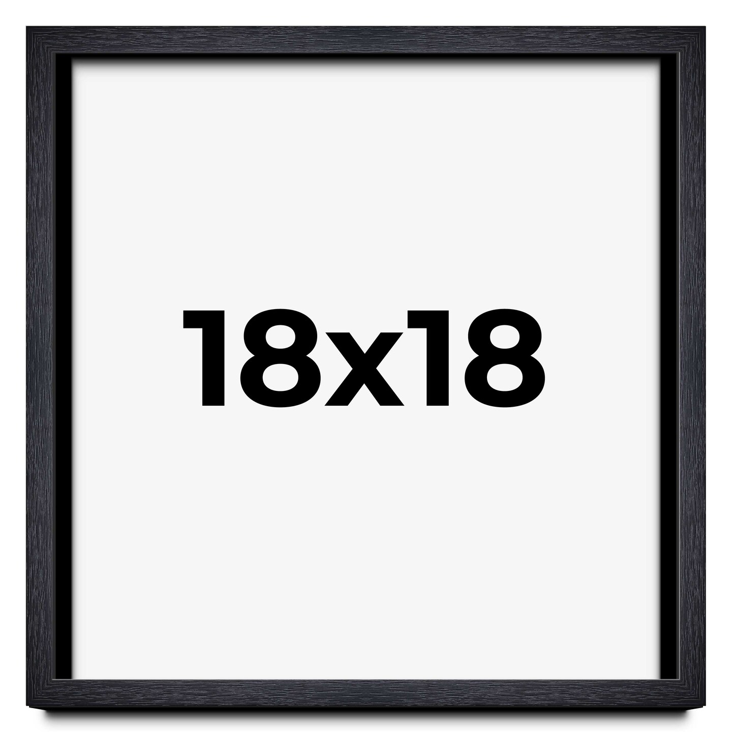 Square Shadow Box 1" Depth Black Picture Frame - UV Acrylic, Backing, Hanging Hardware