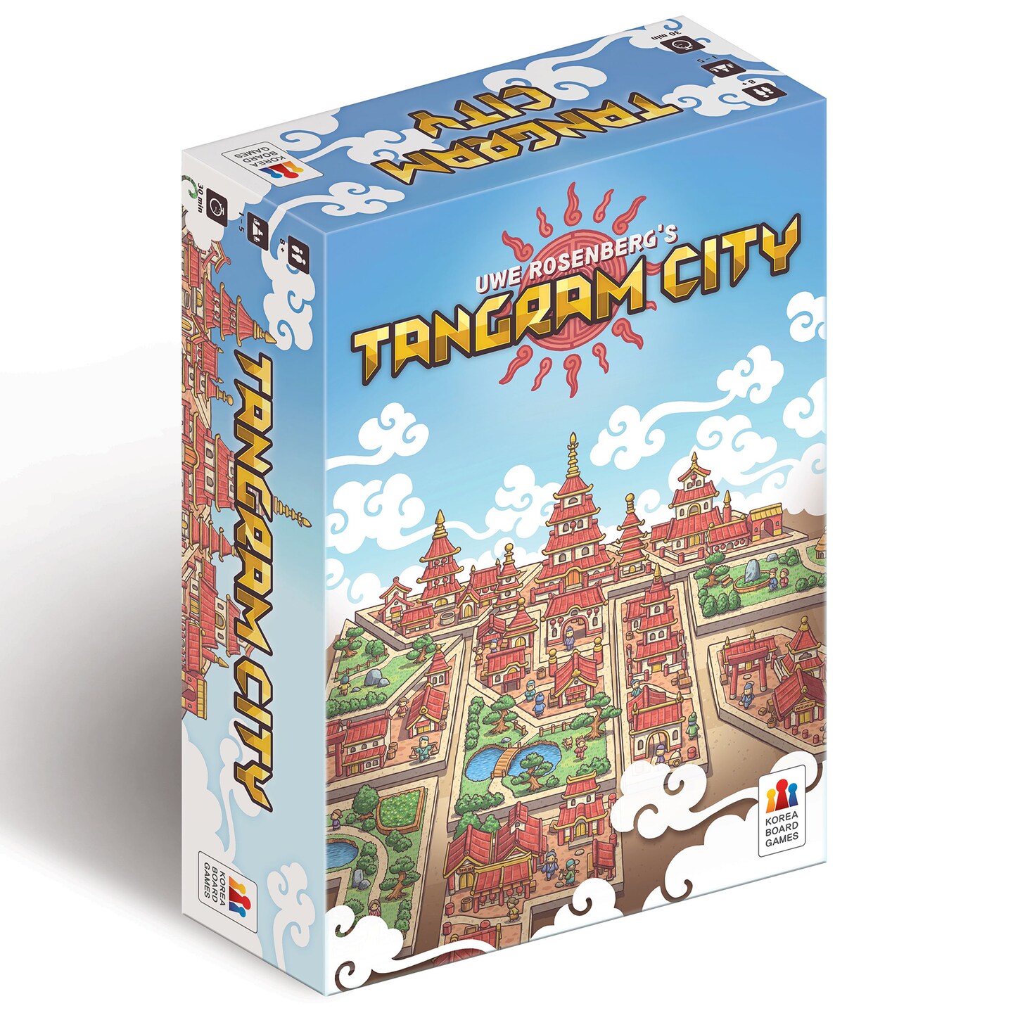 Capstone Games: Tangram City - Tile Laying Strategy Board Game, Build Your City, Bring Harmony To The Human & Natural Realm, Ages 10+, 1-5 Players