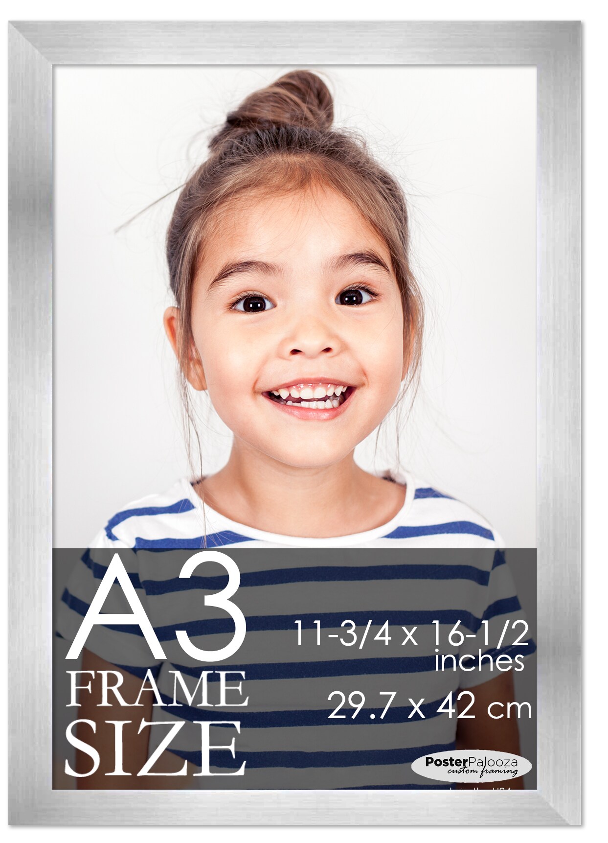 A3 Picture Frame (11.75 x 16.5 inches) &#x2013; Solid Wood Frame with UV Acrylic in 5 Colors (Brown, Black, White, Silver, Bronze)