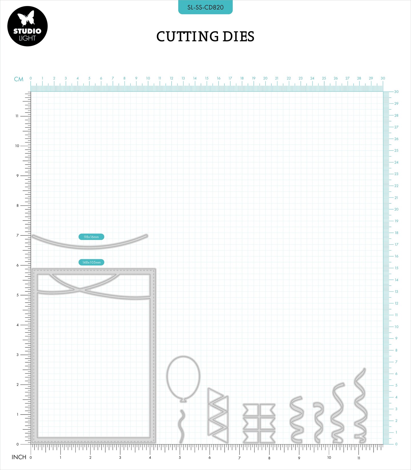 Studio Light Sweet Stories Cutting Die-Nr. 820, Party Cardshape