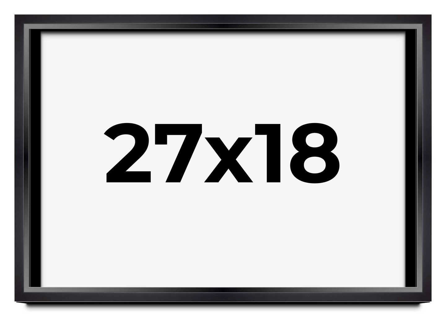 27x18 Minimalist Shadow Box Black Picture Frame - UV Acrylic, Backing, Hanging Hardware