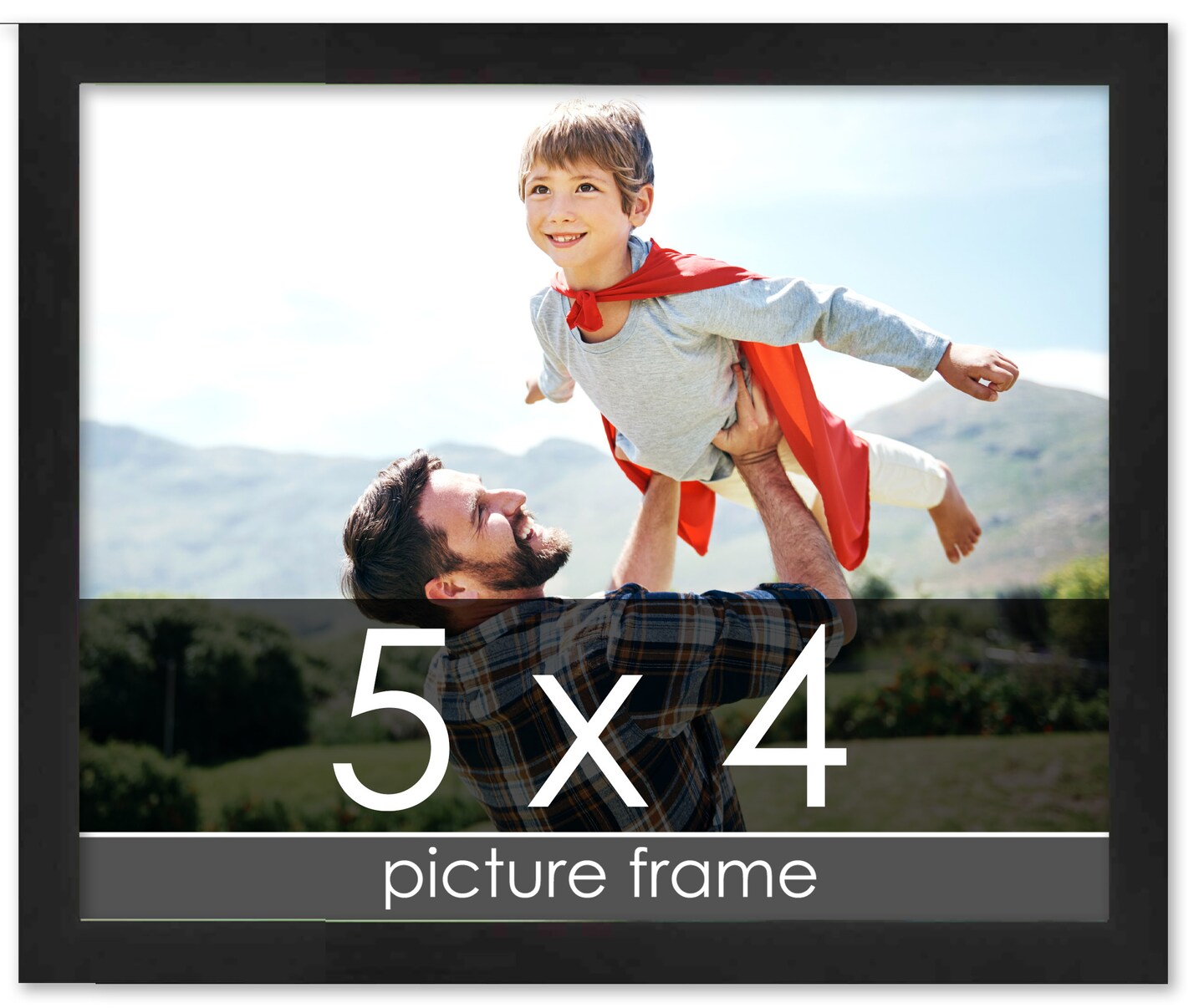 Photo Size Decor Black Picture Frame - UV Acrylic, Foam Board Backing, Hanging Hardware