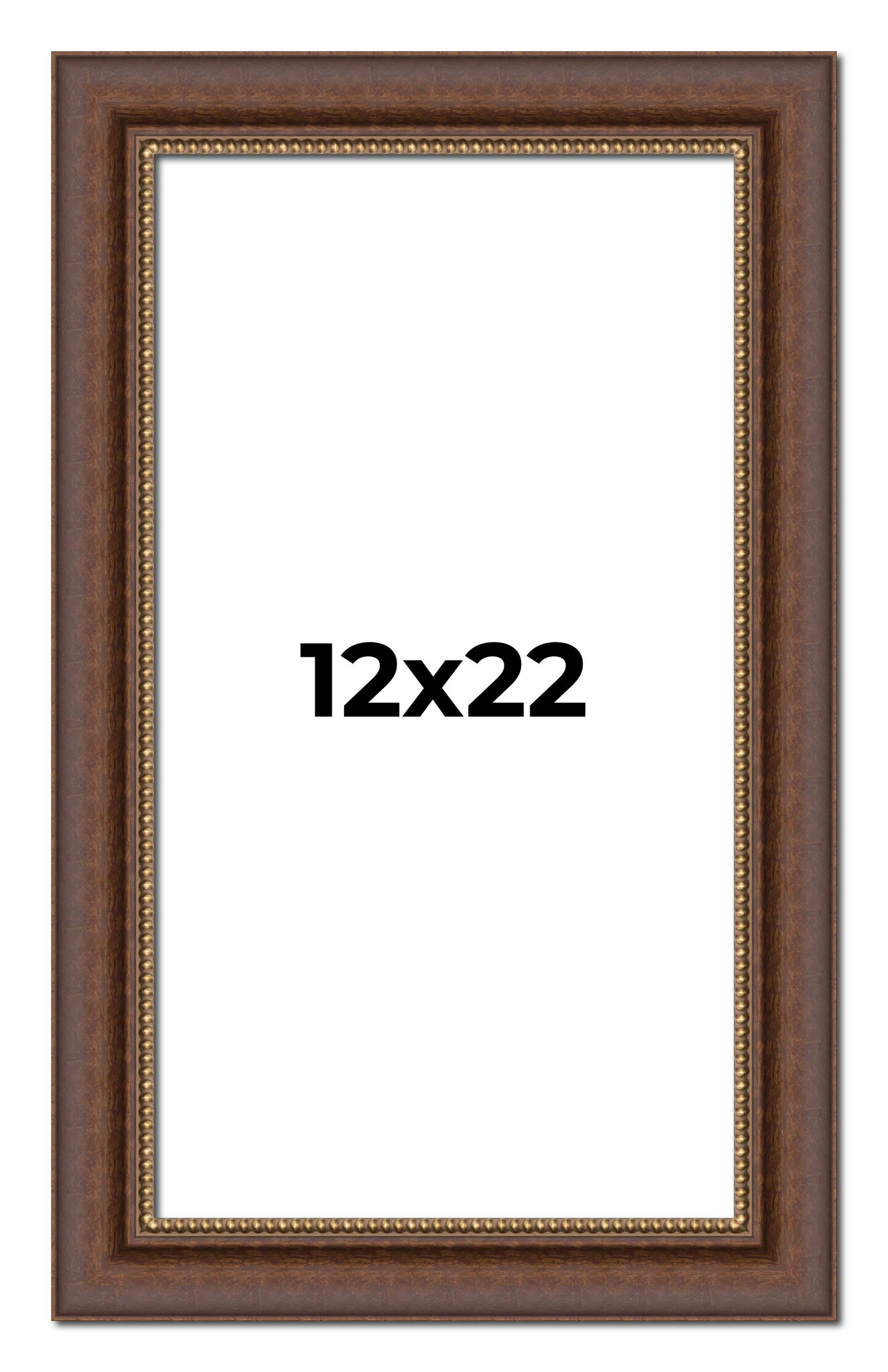 12x22 Traditional Picture Frame with UV-Resistant Acrylic & Acid Free Backing, Available in 3 Finishes - Black, Brown, Gold