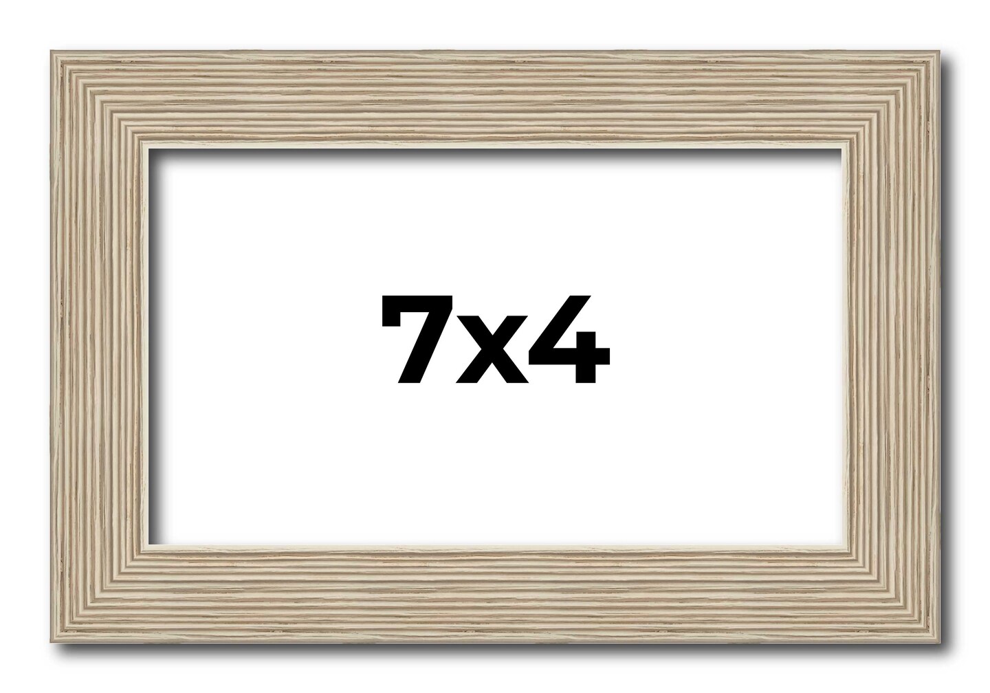7x4 Thin Barnwood Picture Frame with UV-Resistant Acrylic & Acid Free Backing, Available in 2 Paint Finishes - Grey and Black