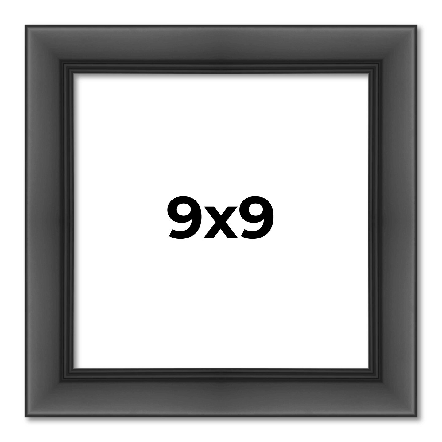 Square Refined Black Picture Frame - UV Acrylic, Foam Board Backing, Hanging Hardware