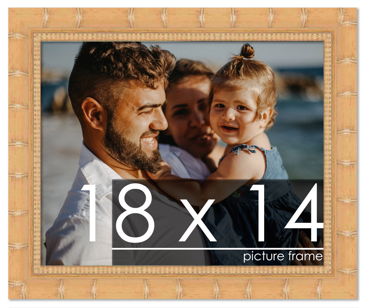 18x14 Modern Bamboo Picture Frame with UV-Resistant Acrylic & Acid