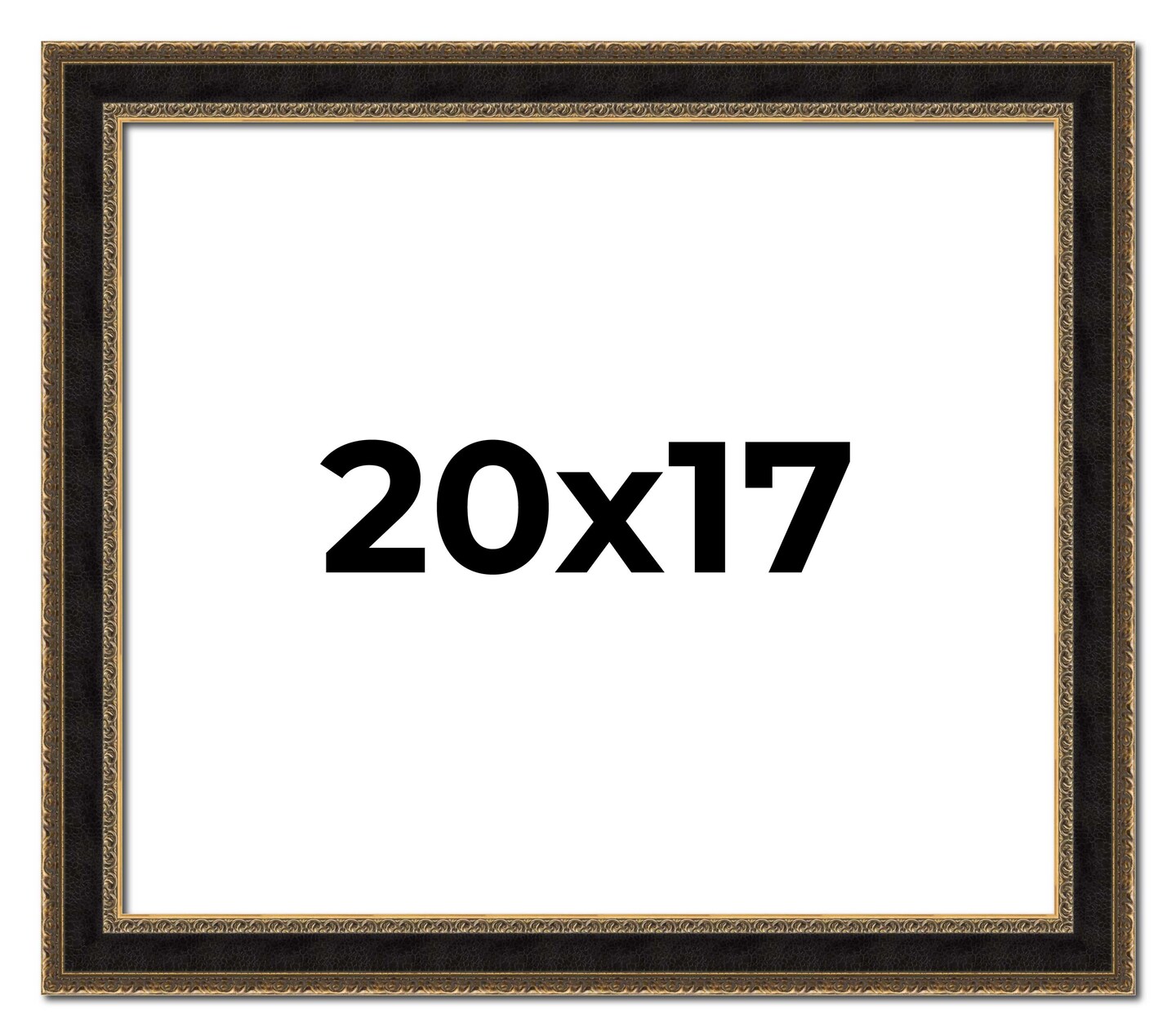 20x17 Ornate Brown Picture Frame - UV Acrylic, Foam Board Backing, Hanging Hardware