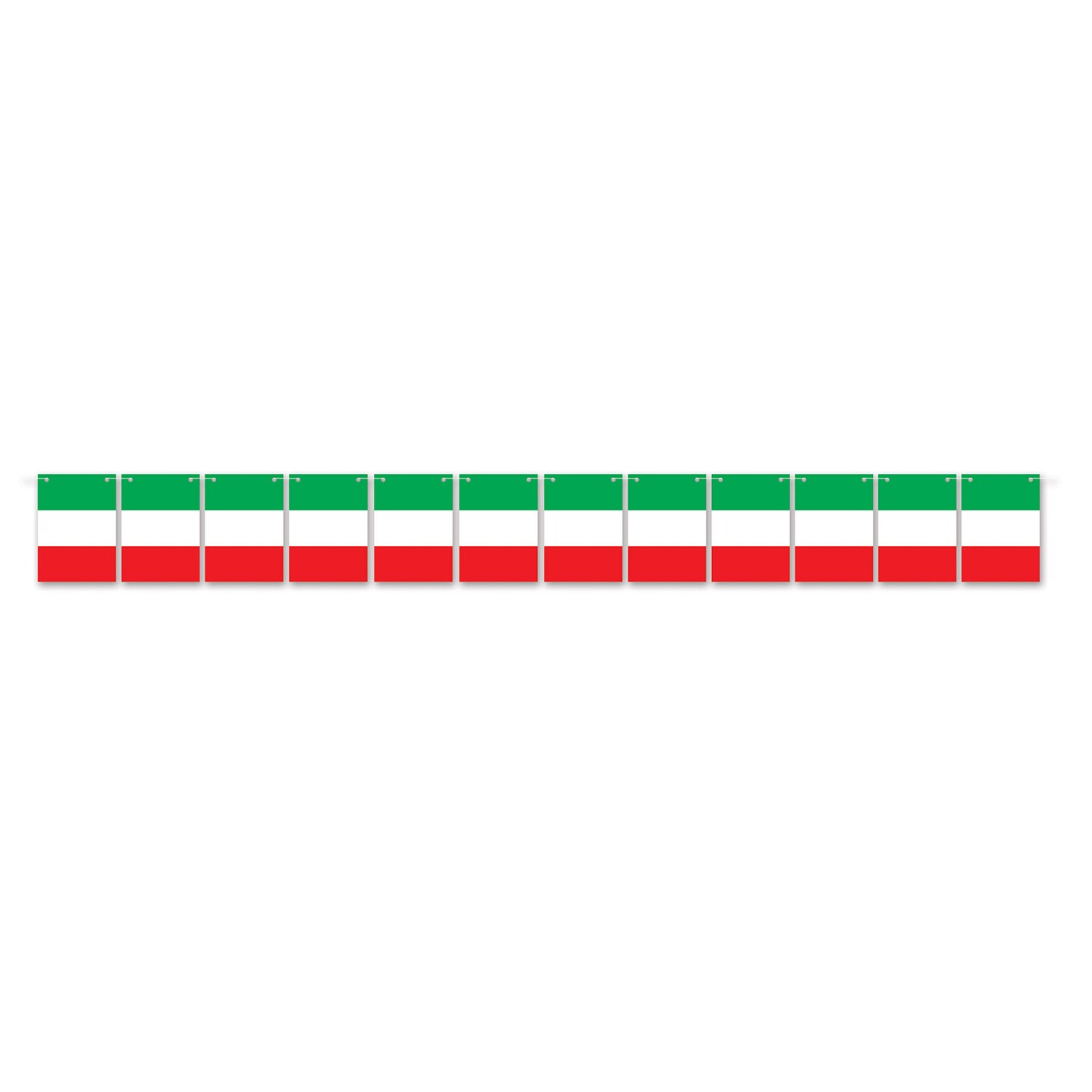 Beistle 6¼in. x 6Feet Standard Italian Flag Streamer - 12 Pack