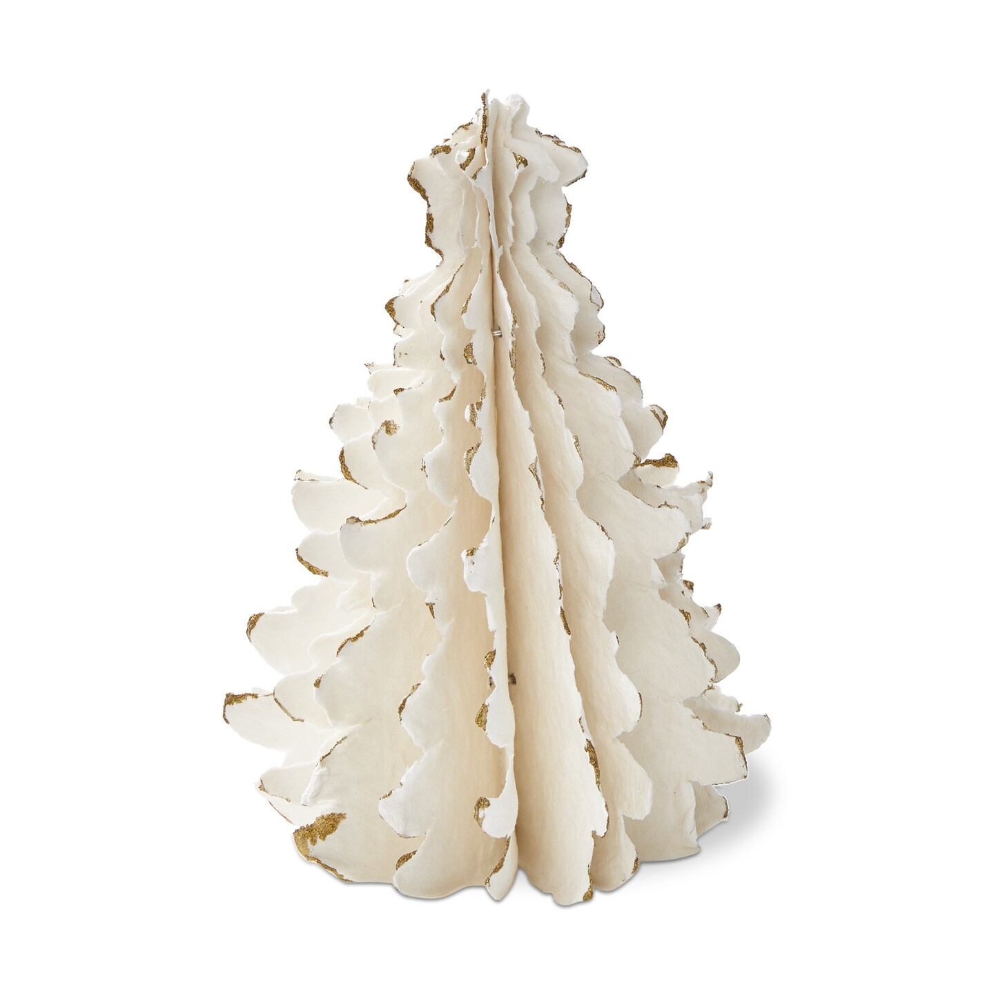 Shimmer Paper Tree Decor Small Holiday Sculpture White Multi 9in H x 6.5in L x 6.5in W Perfect for Christmas Decor