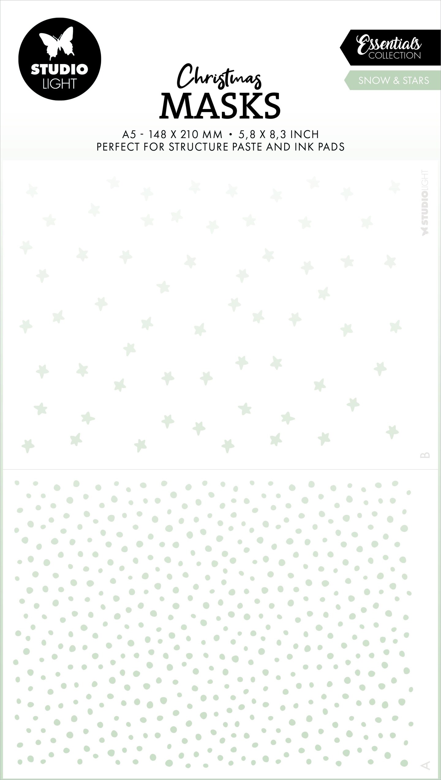 Studio Light Essentials 4.13"X5.83" Stencil-Nr. 290, Snow & Stars