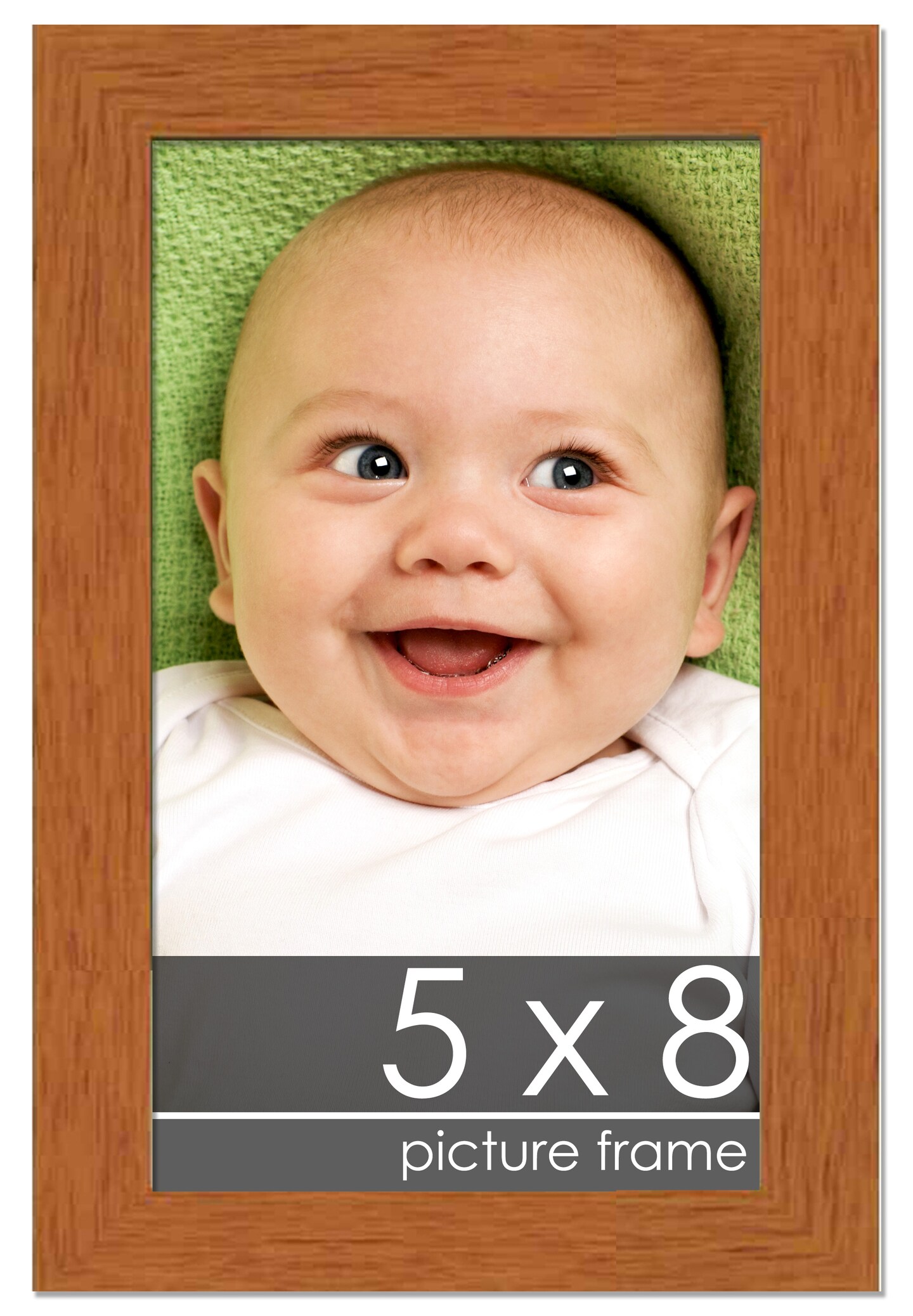 Photo Size Modernist Brown Picture Frame - UV Acrylic, Foam Board Backing, Hanging Hardware