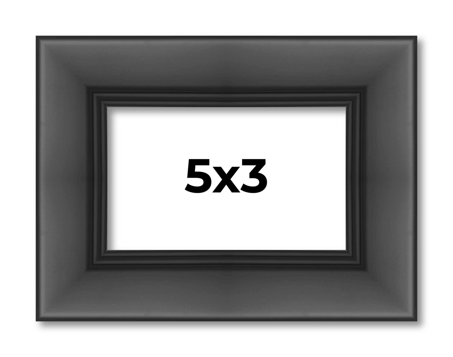 Photo Size Refined Black Picture Frame - UV Acrylic, Foam Board Backing, Hanging Hardware
