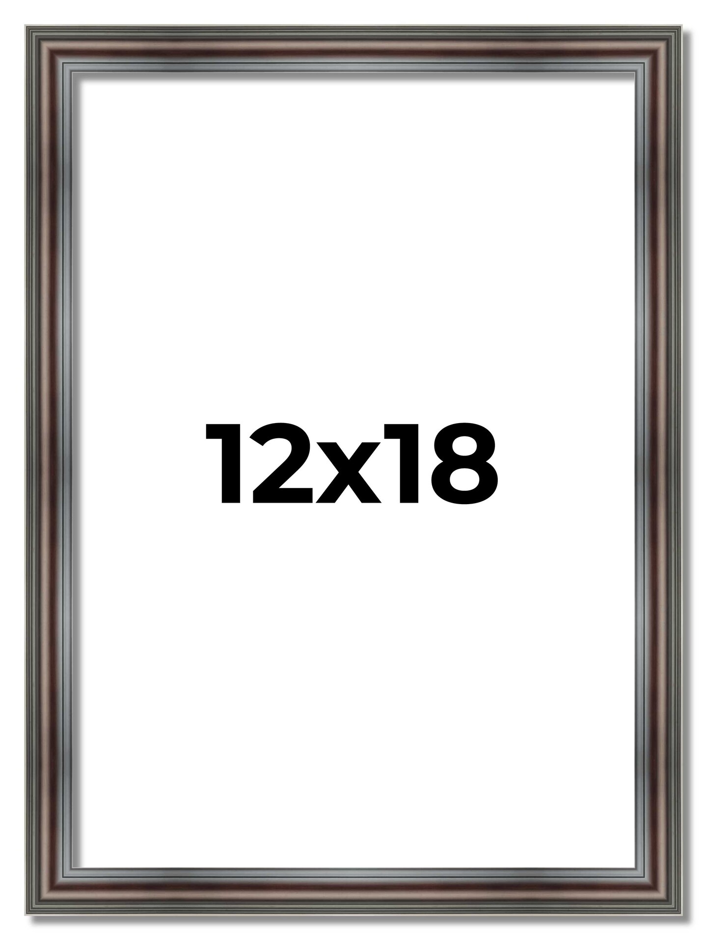 12x18 Shadow Box 1.75" Deep Brown Picture Frame - UV Acrylic, Foam Board Backing, Hanging Hardware
