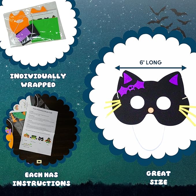 Kids (12 Pack) Foam Bulk DIY Mask Arts &#x26; Crafts, Fall Activities for Kids Ages 4-8, 3-12