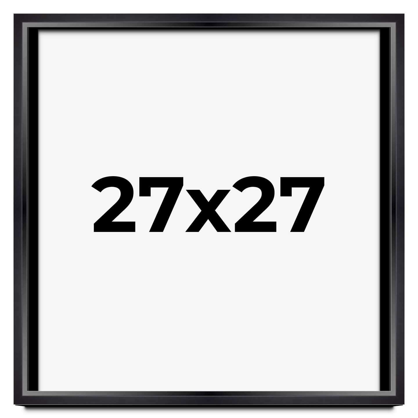 Square Minimalist Shadow Box Black Picture Frame - UV Acrylic, Backing, Hanging Hardware