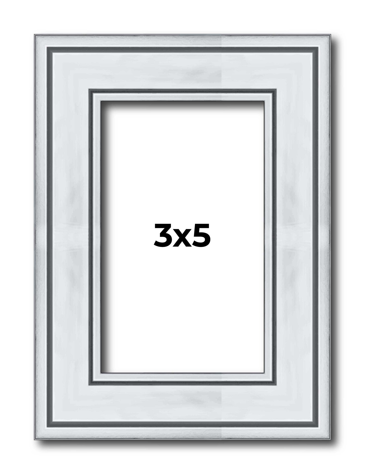 Photo Size Classic Silver Picture Frame - UV Acrylic, Foam Board Backing, Hanging Hardware