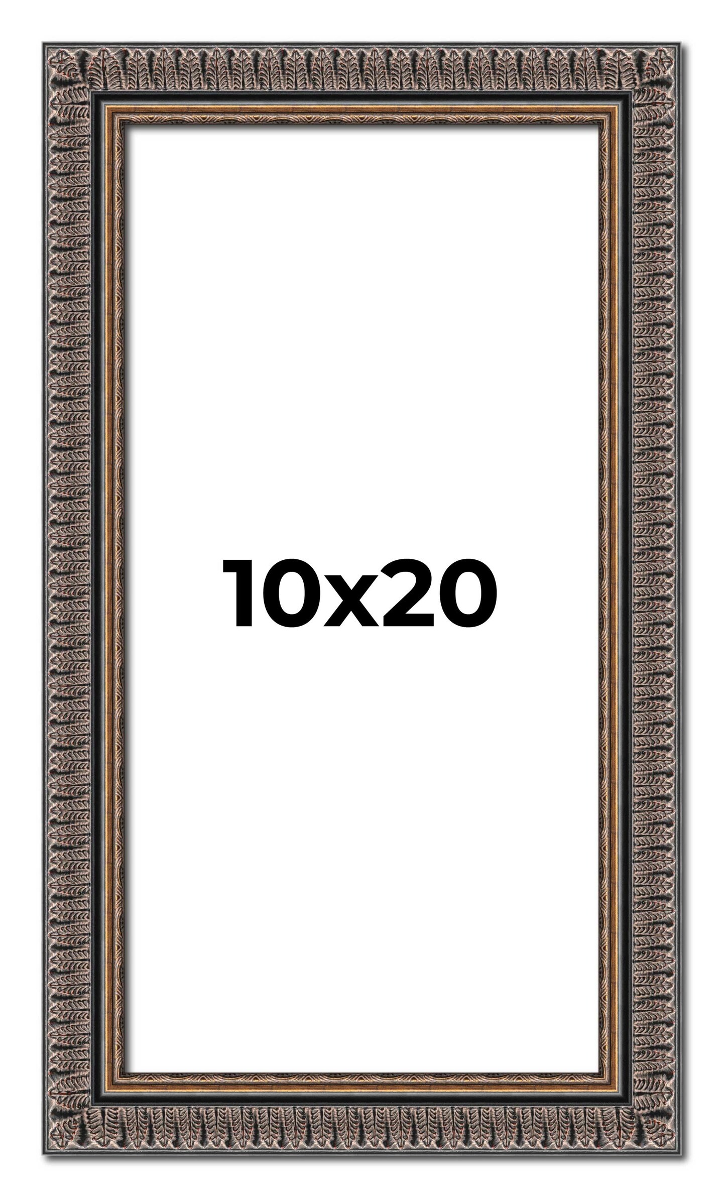 Panoramic Ornate Black Picture Frame - UV Acrylic, Foam Board Backing, Hanging Hardware