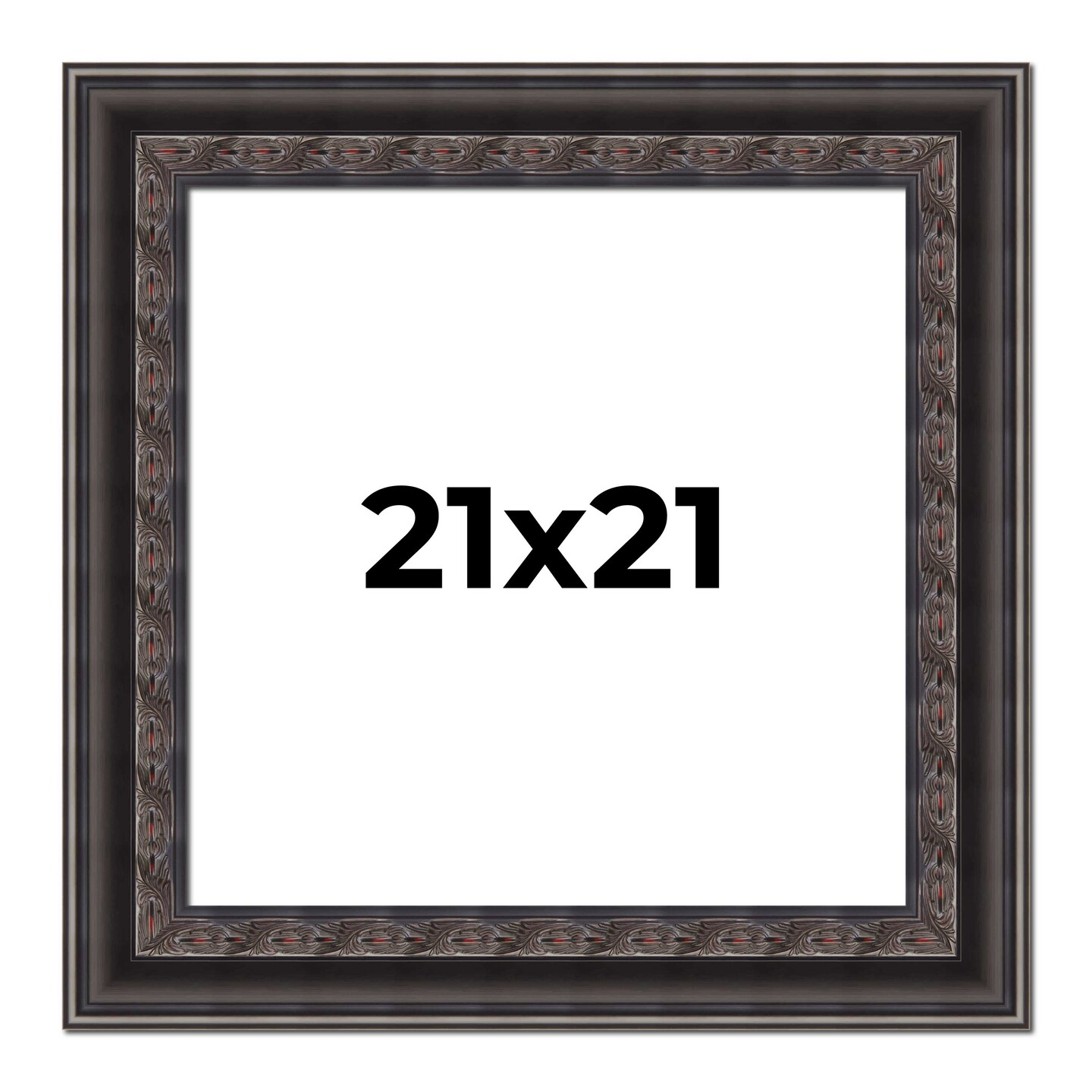 Square 3.5" Wide Ornate Black Frame - UV Acrylic, Foam Board Backing, Hanging Hardware